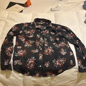 LOFT Black Floral Women's Blouse